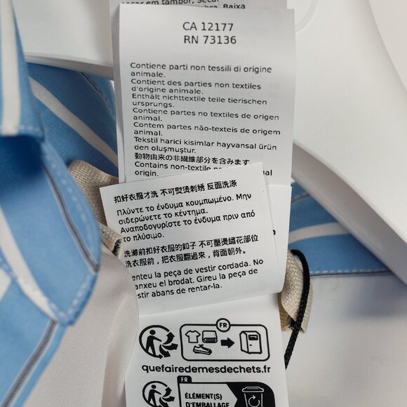 Weekend Max Mara Nadar Light Blue Striped Embroidered Cotton Poplin Shirt - Picture 16 of 16